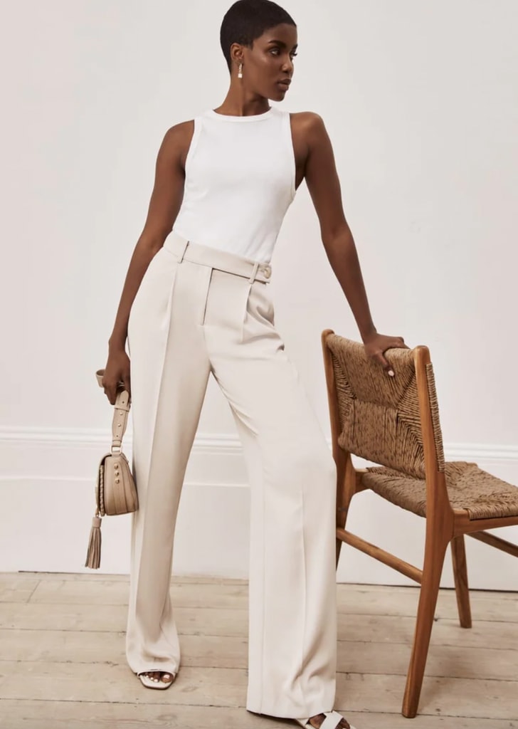 White wide leg pants  Youngberry