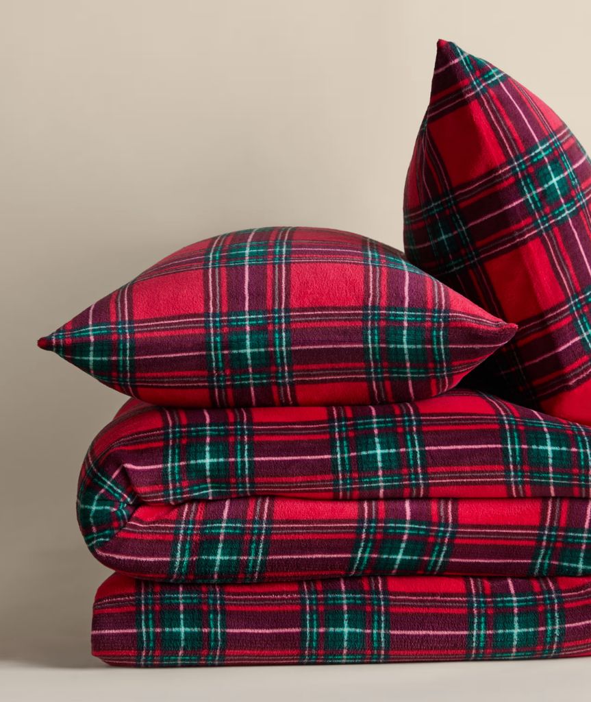 M&S Check Fleece Bedding Set