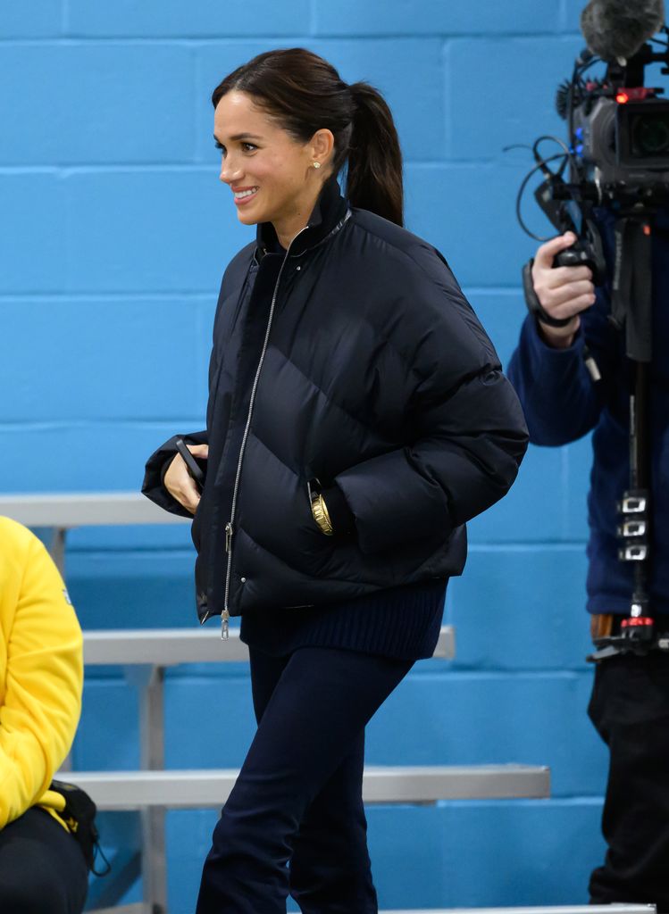 Meghan, Duchess of Sussex attends the Wheelchair Curling on day one of the 2025 Invictus Games at the Hillcrest Community Centre on February 09, 2025 in Vancouver, British Columbia. (Photo by Karwai Tang/WireImage)