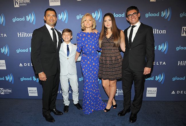 Kelly Ripa and Mark Consuelos with their children