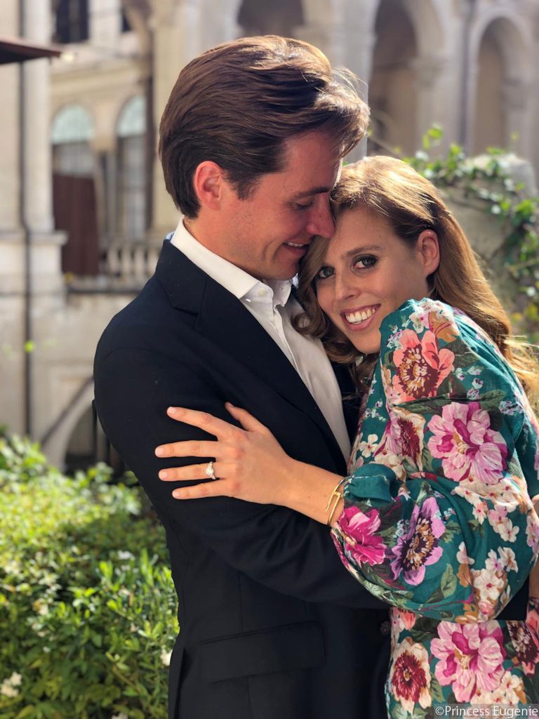 Edoardo Mapelli Mozzi and Princess Beatrice for their engagement announcement