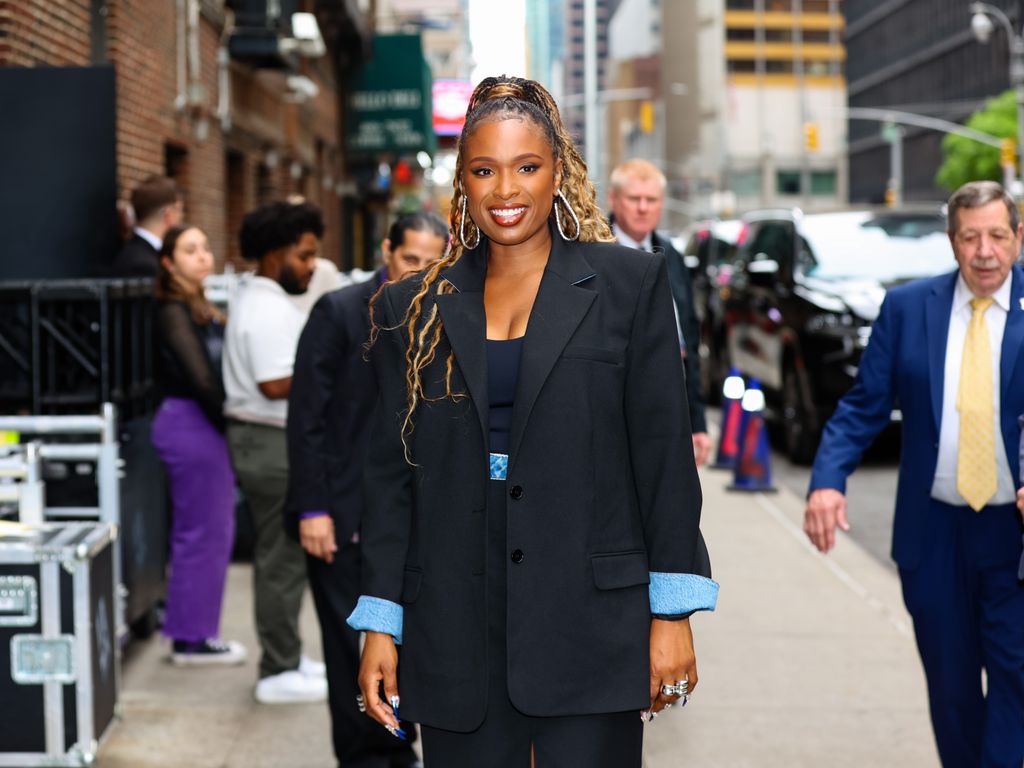 Jennifer Hudson wearing a suit in NYC