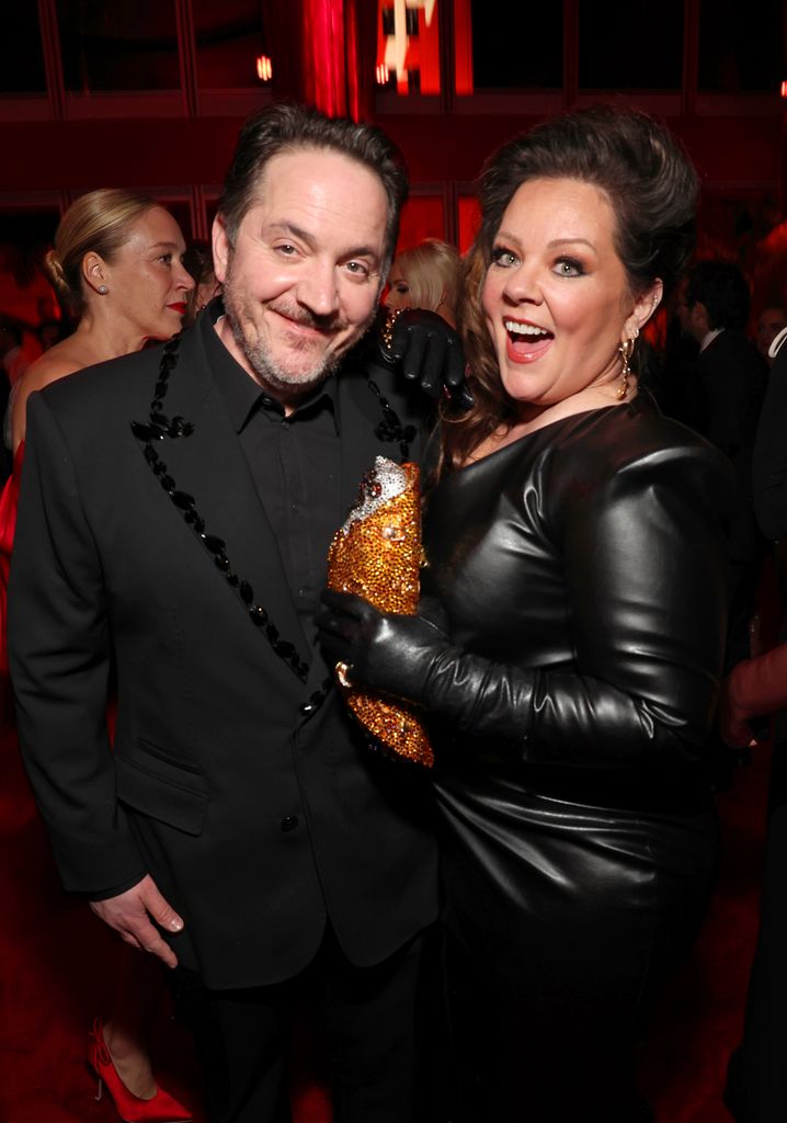 Ben Falcone and Melissa McCarthy attend the 2024 Vanity Fair Oscar Party hosted by Radhika Jones at the Wallis Annenberg Center for the Performing Arts on March 10, 2024 in Beverly Hills, California.