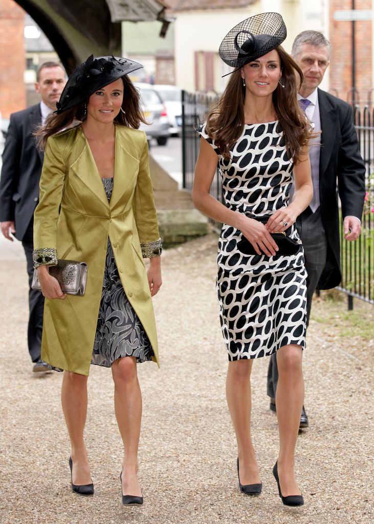 2011, Pippa Middleton and Catherine, Duchess of Cambridge attend the wedding of Sam Waley-Cohen and Annabel Ballin at St. Michael and All Angels church on June 11, 2011 in Lambourn, England. (Photo by Indigo/Getty Images)