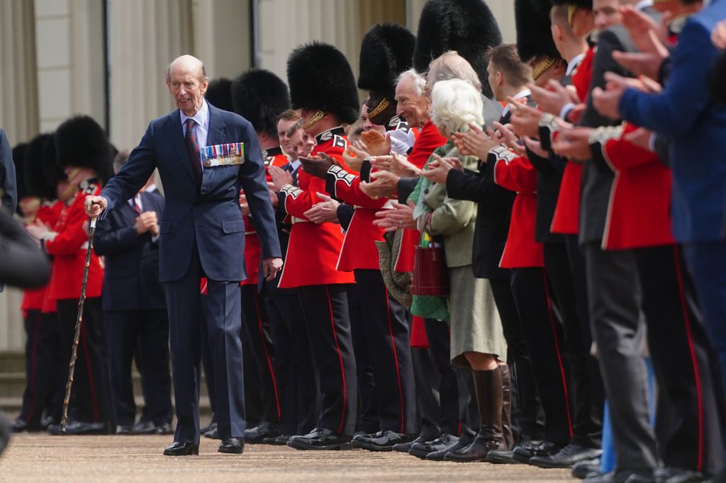 The Duke of Kent wss applauded as he left the Scots Guards' Black Sunday Parade 