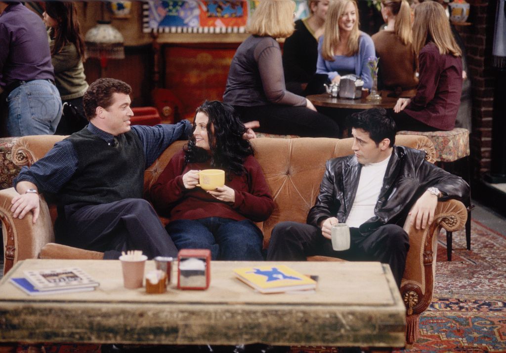 FRIENDS -- "The One That Could Have Been: Part 1, 2" Episode 15, 16 -- Pictured: (l-r) Pat Finn as Dr. Roger, Courteney Cox as Monica Geller, Matt LeBlanc as Joey Tribbiani