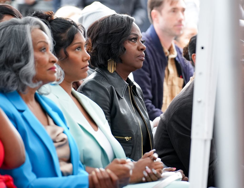 Cheryl Mitchell, Simone Ledward-Boseman and Viola Davis at the ceremony posthumously honoring Chadwick Boseman with a Star on The Hollywood Walk Of Fame 