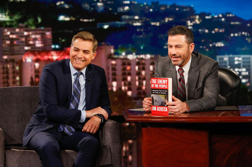 Jim Acosta with Jimmy Kimmel in 2019