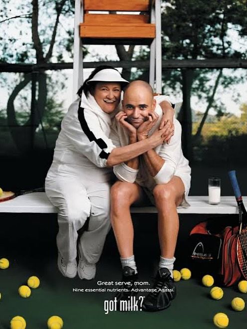 Andre Agassi and his mom