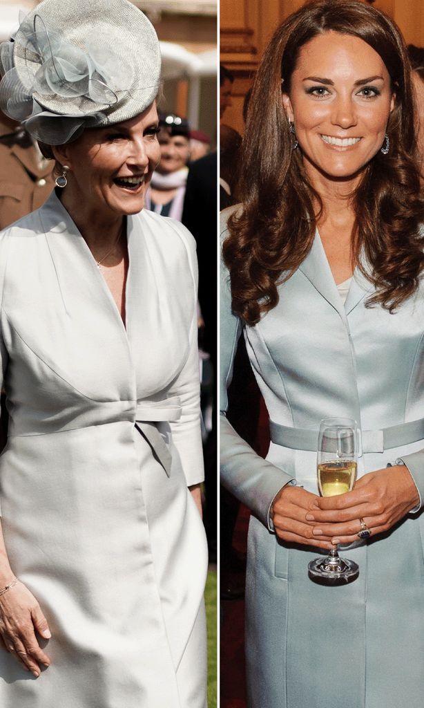 duchess sophie and kate in blue silk dresses