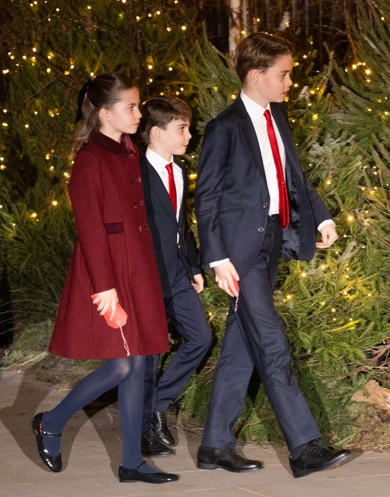 George, Charlotte and Louis arriving at concert