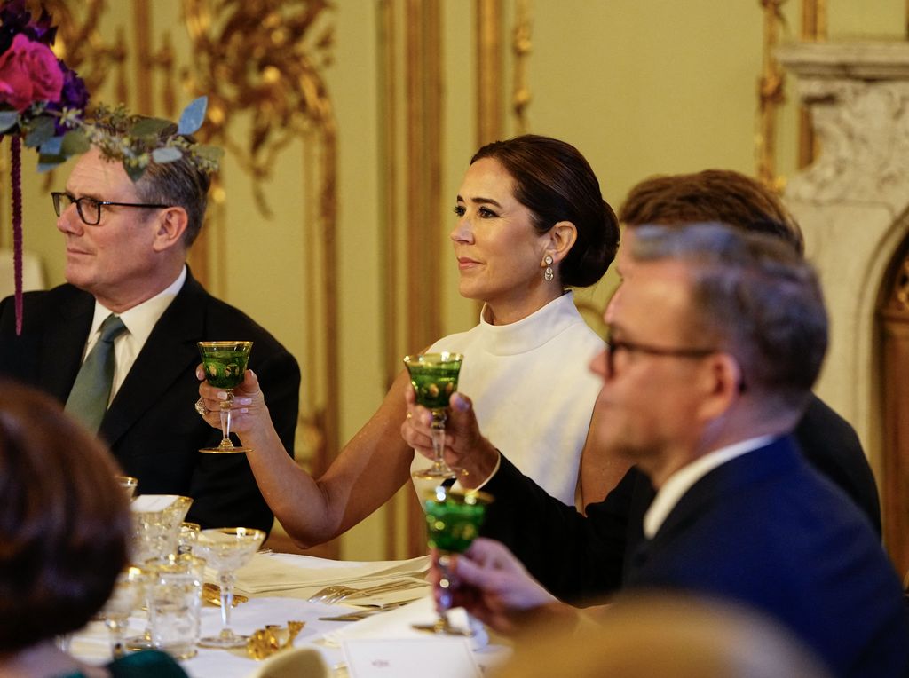 Mary was seated alongside British prime minister, Keir Starmer