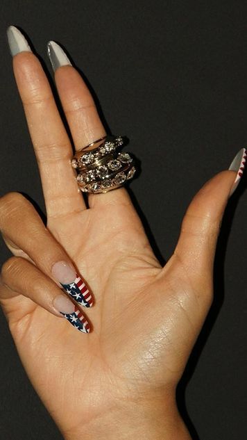 western nails with american flag manicure