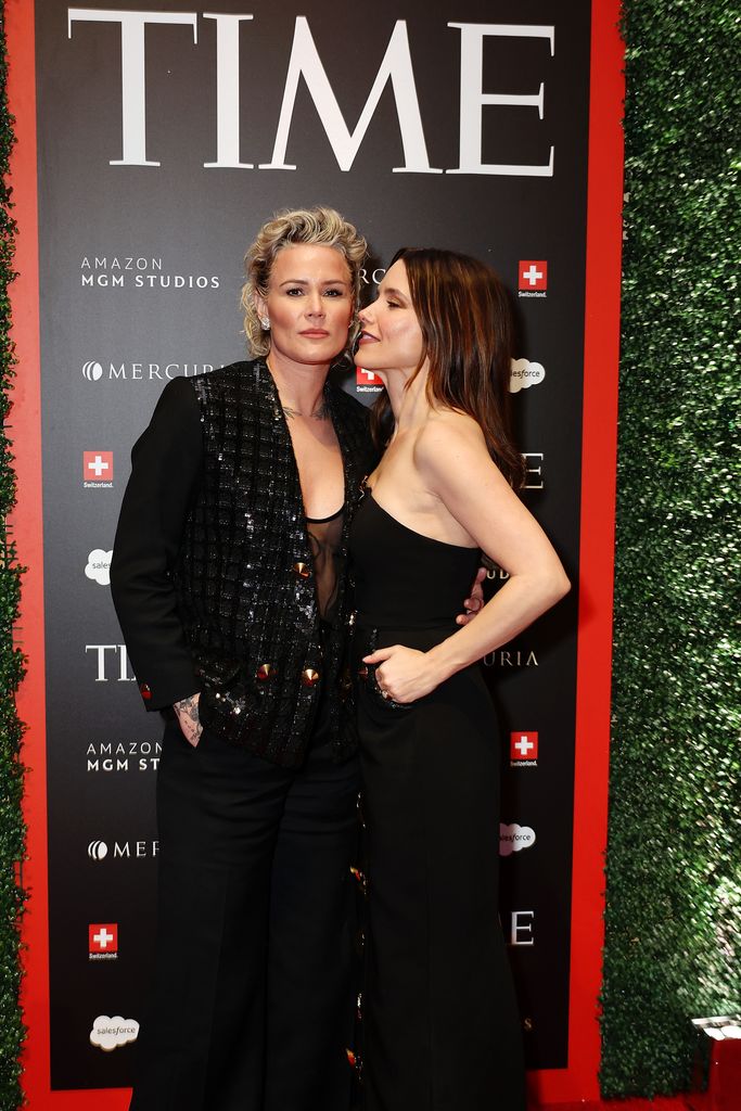 (L-R) Ashlyn Harris and Sophia Bush attend a late-night soiree at the Swiss Ambassador's Residence following the White House Correspondents Dinner 