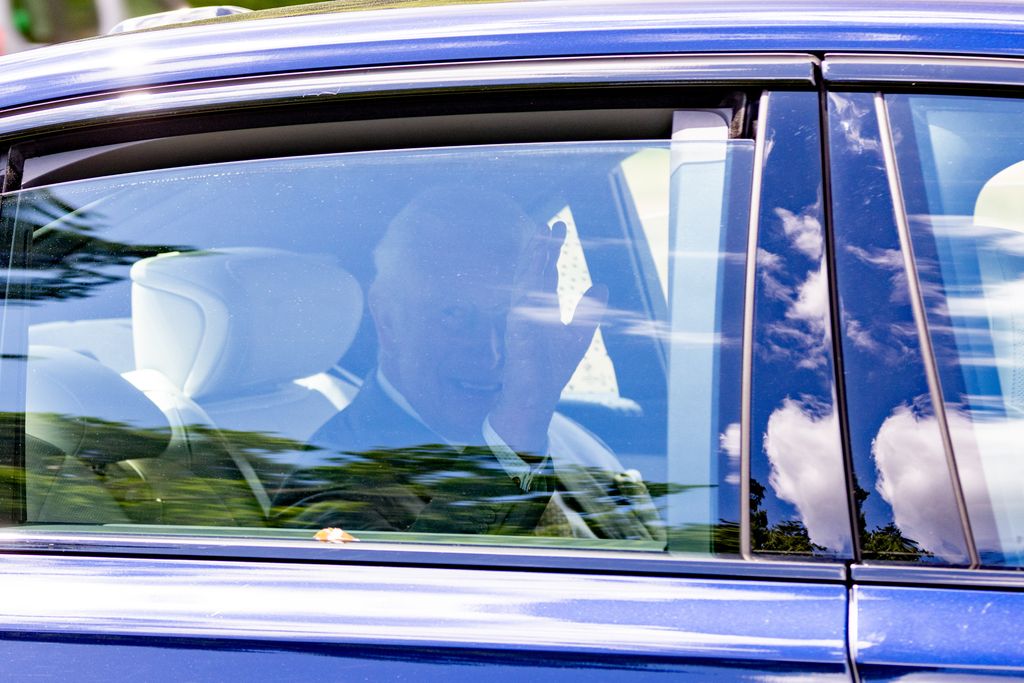 King Charles leaving  the morning service at St Mary Magdalene Church in Sandringham, Norfolk, on Sunday morning.