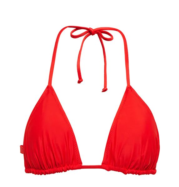 Ganni Red Bikini Triangle Top