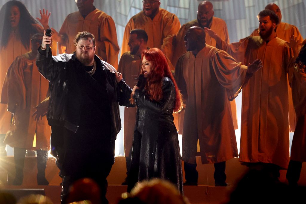 Jelly Roll and Wynonna perform onstage during the 57th Annual CMA Awards at Bridgestone Arena on November 08, 2023