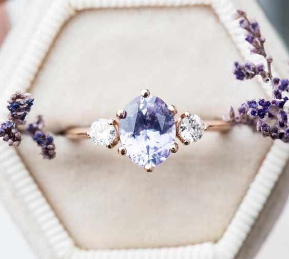 lavender sapphire engagement ring