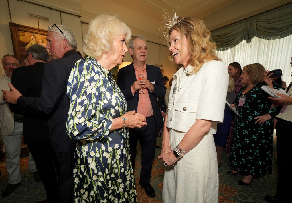 Queen Camilla meeting with Adele Parks at Clarence House last year