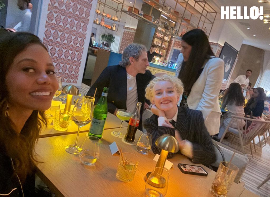 Emma enjoying some drinks with Julia Garner