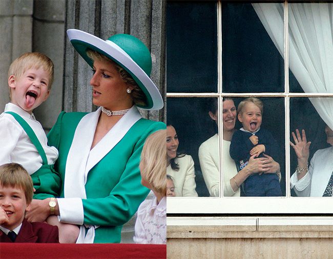 prince harry and prince george trooping comparison