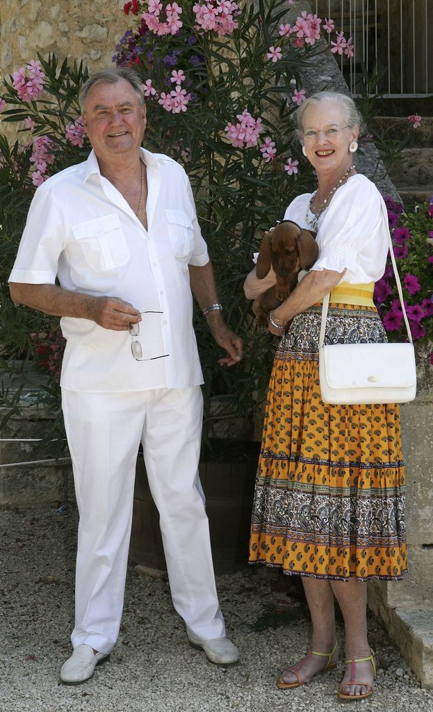Prince Henrik of Denmark and  Queen Margrethe pose during the annual photocall in their summer residence back in 2006 