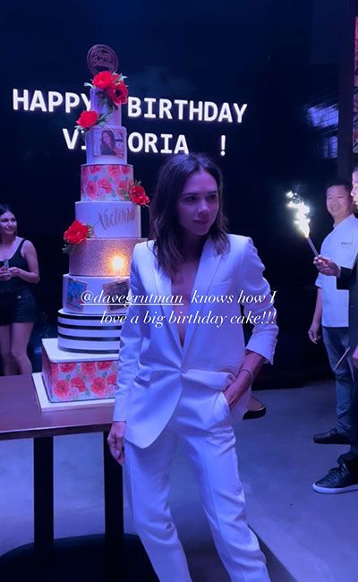 Victoria Beckham Eats Cake-Shaped Watermelon for Her Birthday