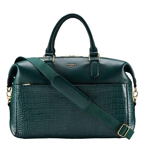 Green Leather travel bag