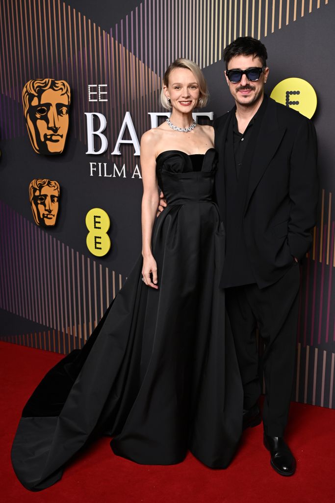 Carey Mulligan and Marcus Mumford attend the EE BAFTA Film Awards 2024 at The Royal Festival Hall on February 18, 2024 in London, England
