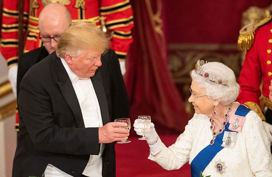 queen and donald trump cheers