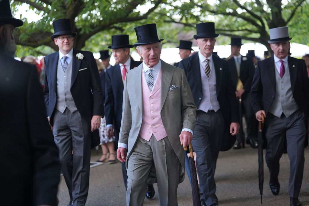 King Charles III during The Sovereign's Creative Industries Garden Party at Buckingham Palace on May 15, 2024 in London