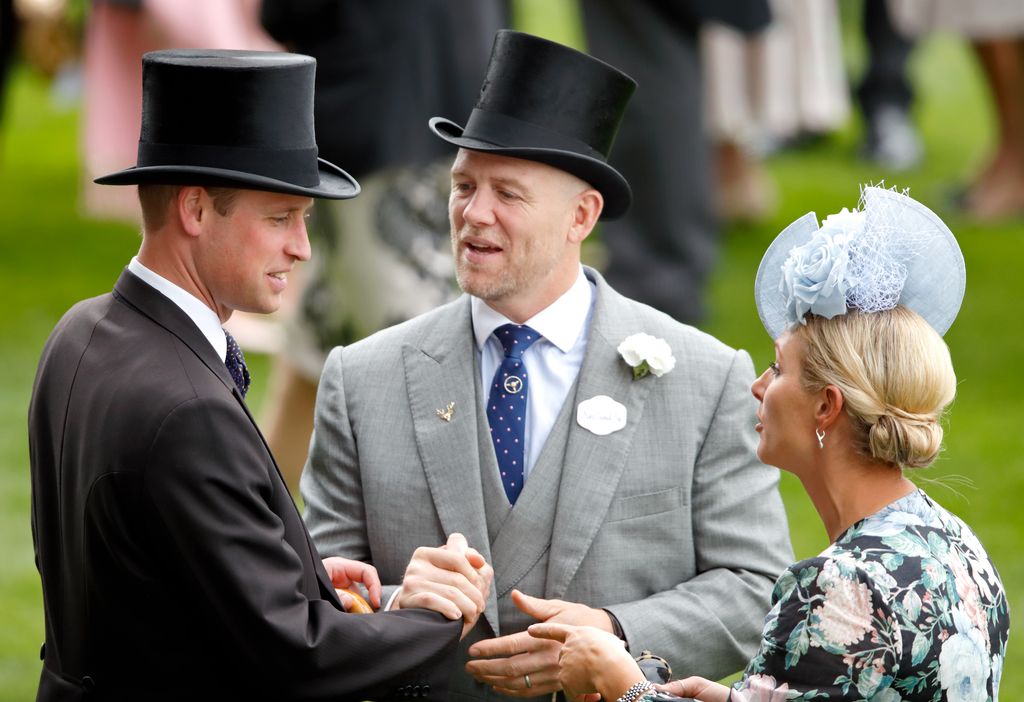 Prince William, Mike Tindall and Zara Tindall attend day one of Royal Ascot at Ascot Racecourse on June 18, 2019 in Ascot, England