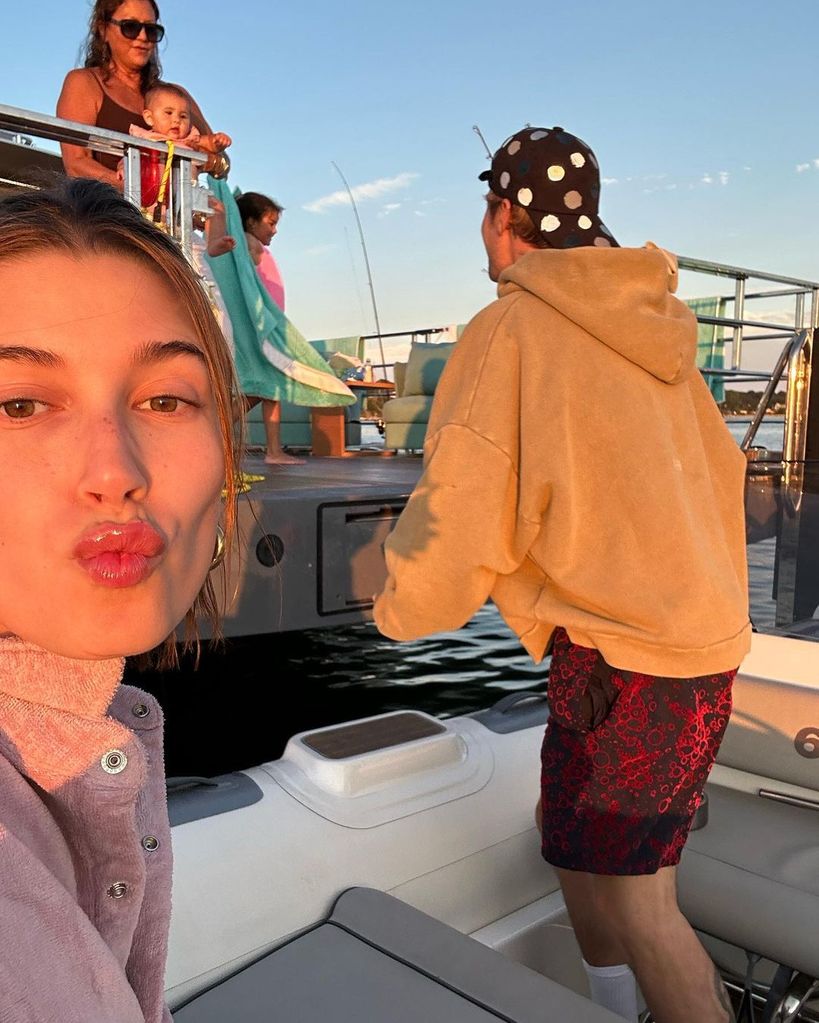 Hailey Bieber pouts as Justin Bieber reached for a baby