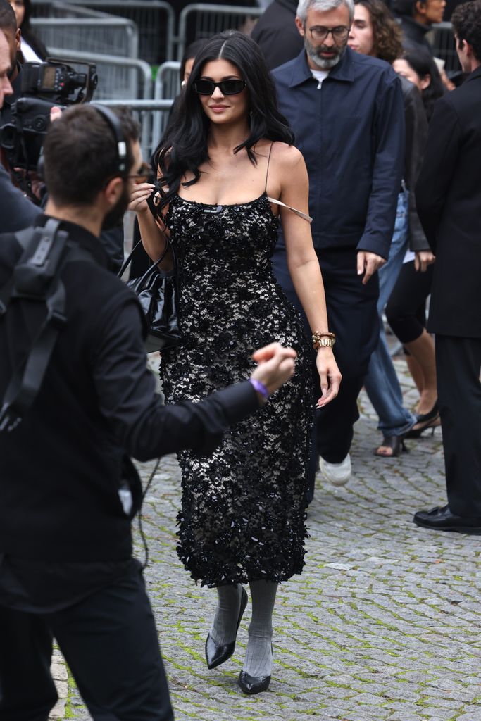 Kylie Jenner attends Miu Miu fashion show during the Womenswear Spring Summer 2026 as part of Paris Fashion Week on October 6, 2025 in Paris, France.