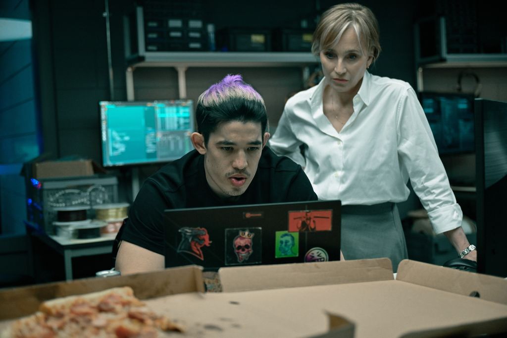 Christopher Chung and Kristin Scott Thomas in Slow Horses