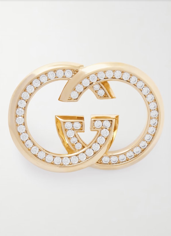 Gold-tone and cubic zirconia brooch
