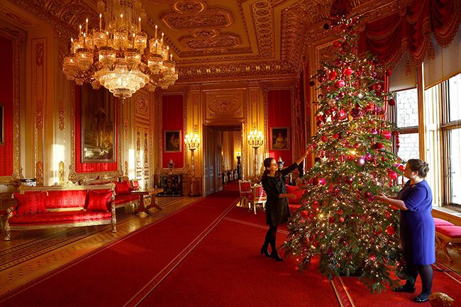 Royal Collection Trust curators decorate Windsor Castles Christmas trees