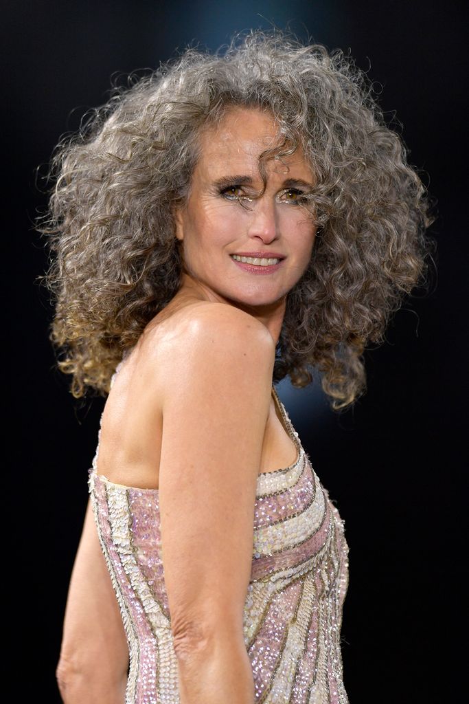 Andie MacDowell walks the runway during the "Le Defile Walk Your Worth" By L'Oreal Paris Womenswear Spring/Summer 2023