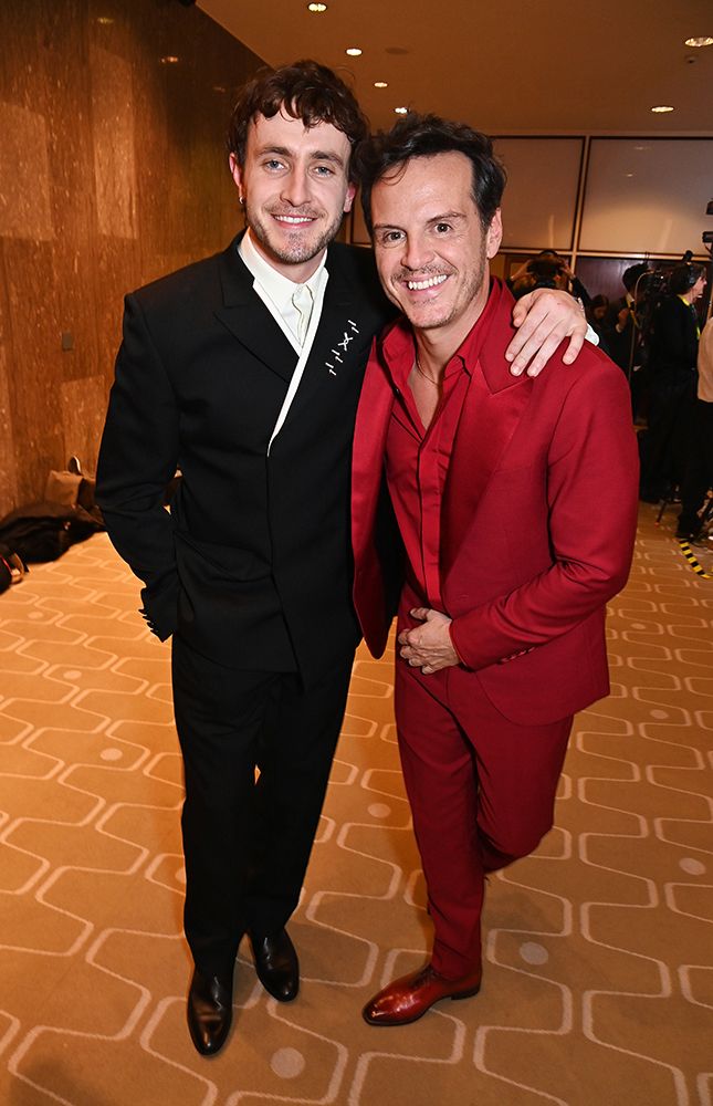 Andrew Scott and Paul Mescal backstage at the 2024 BAFTAs.