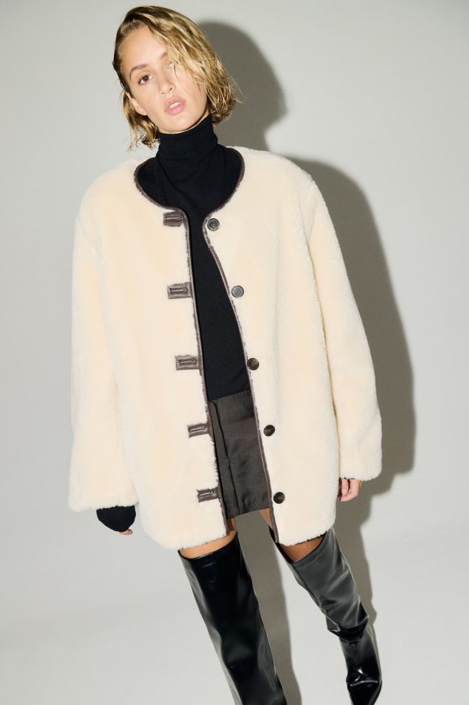 H&M shearling coat