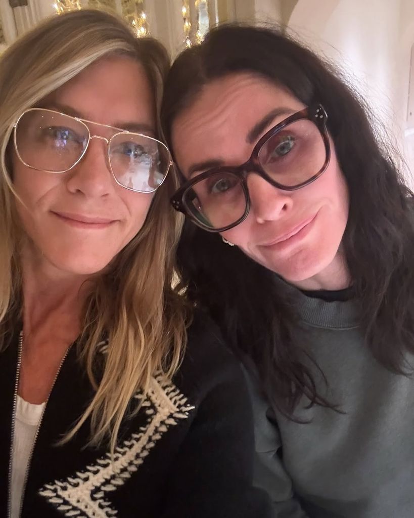 Photo shared by Jennifer Aniston on Instagram of herself with Courteney Cox