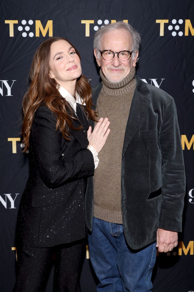 Drew Barrymore and Steven Spielberg attend the TCM Classic Film Festival in 2025