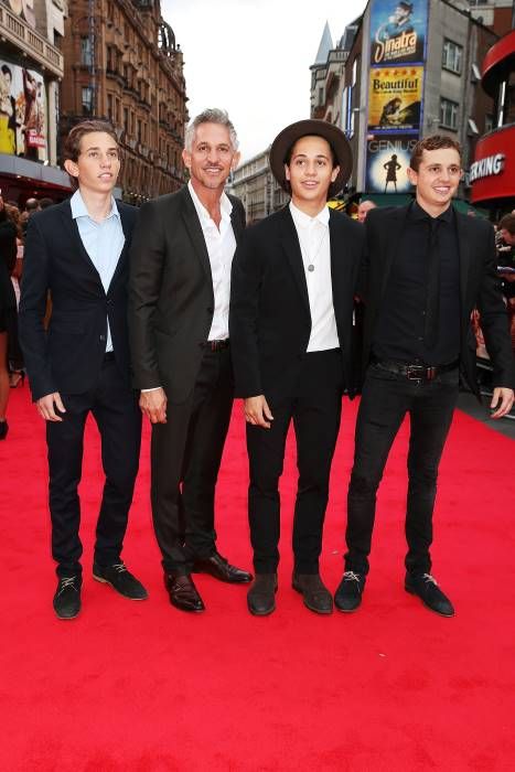 Gary Lineker standing with three of his sons
