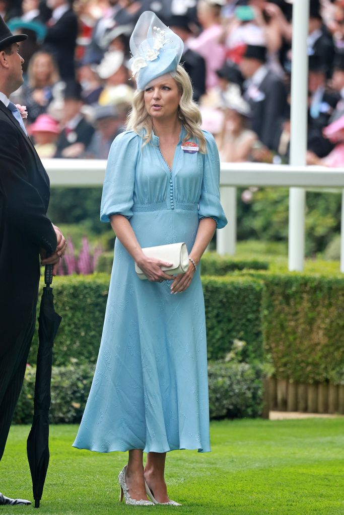 Lindsay Steven wears a blue dress at Royal Ascot
