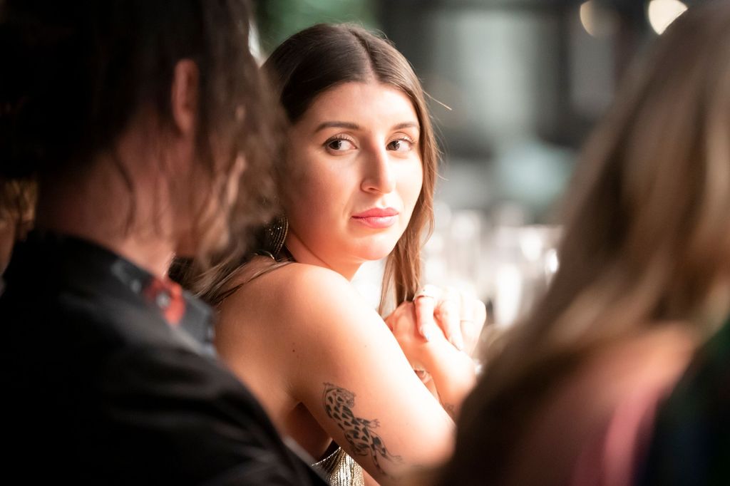 Claire at dinner party on Married at First Sight Australia 