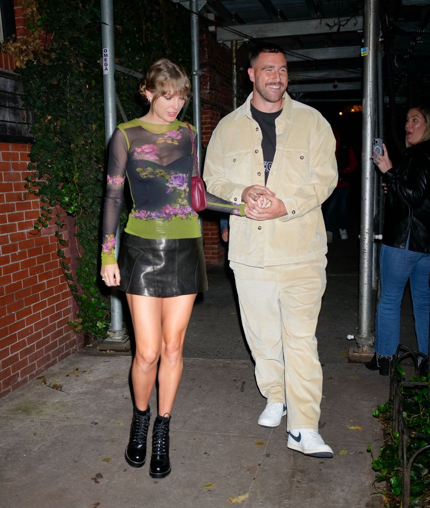 Taylor Swift and Travis Kelce have dinner at Waverly Inn on October 15, 2023 in New York City. (Photo by Gotham/GC Images)