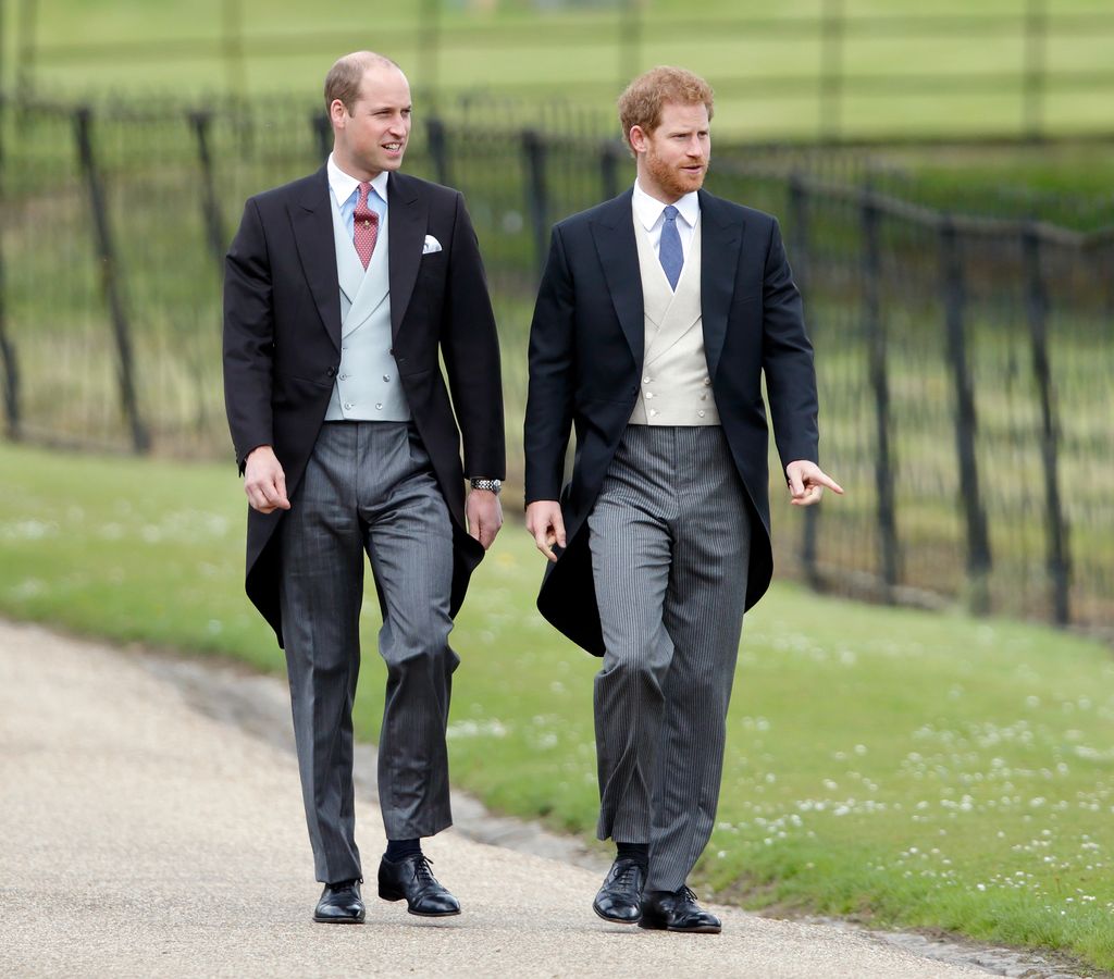 Prince William and Prince Harry arriving for Pippa Middleton's wedding