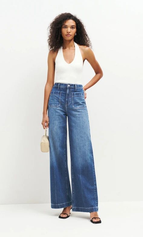 M&S COLLECTION Patch Pocket Flare High Waisted Jeans