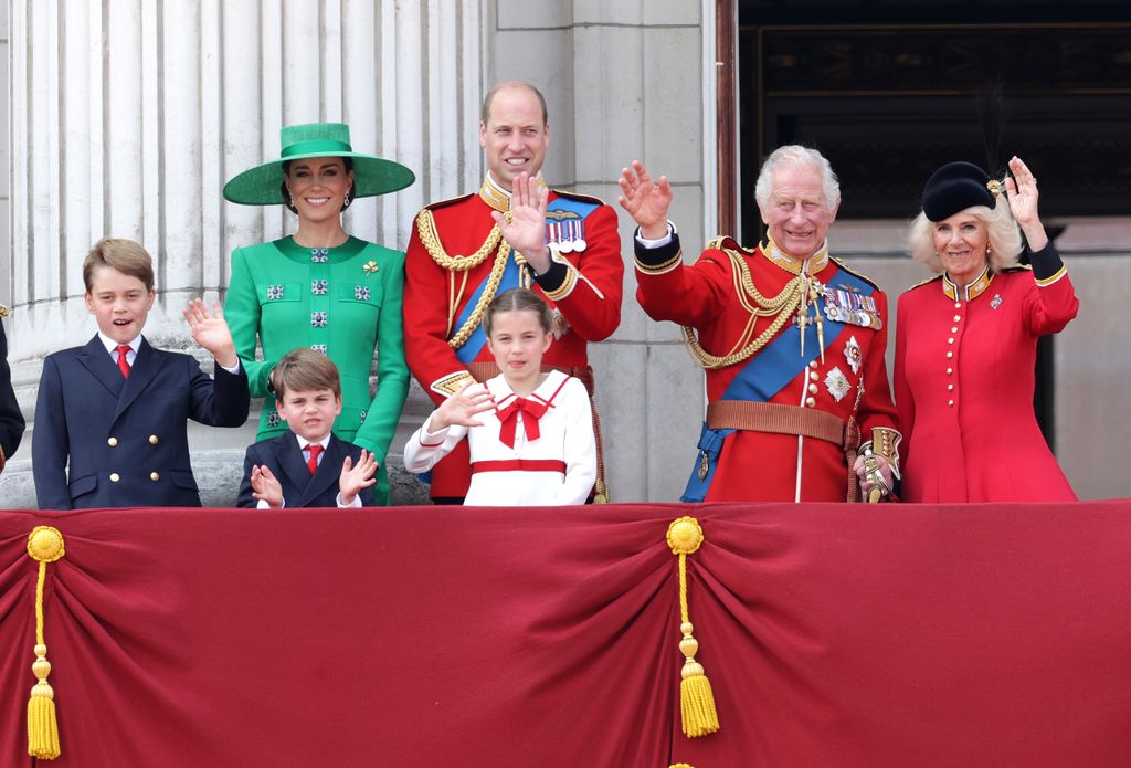 Charles and Camilla on the balcony with William and Kate at Trooping the Colour