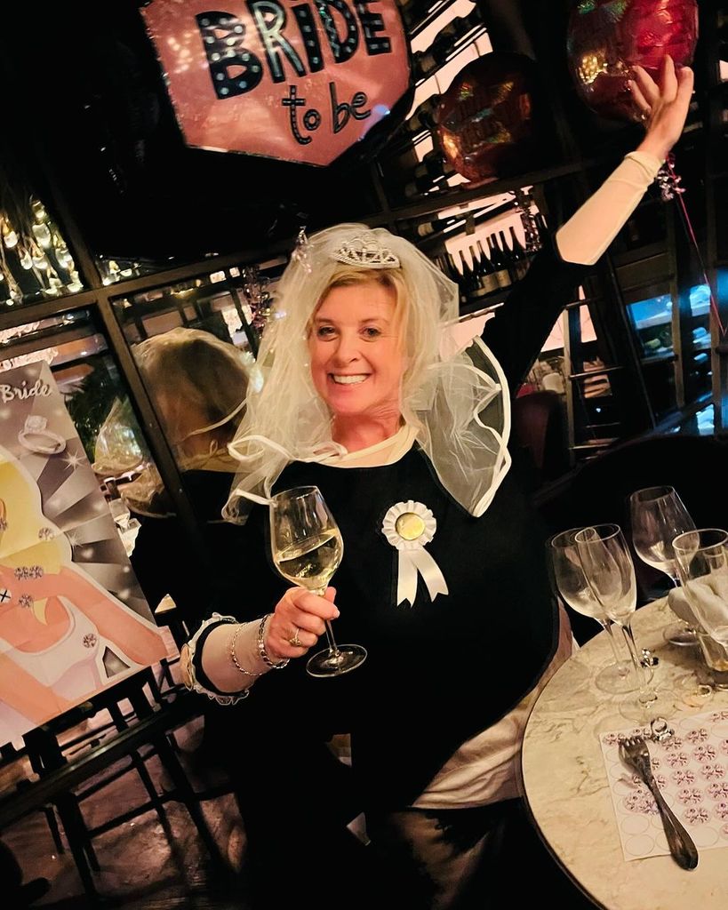 Lucy Meacock in a veil on her hen party